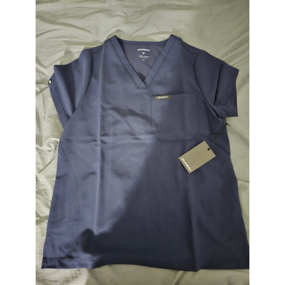 Jaanuu Women's Navy Top and Scrub Jogger Pant Set - Size S